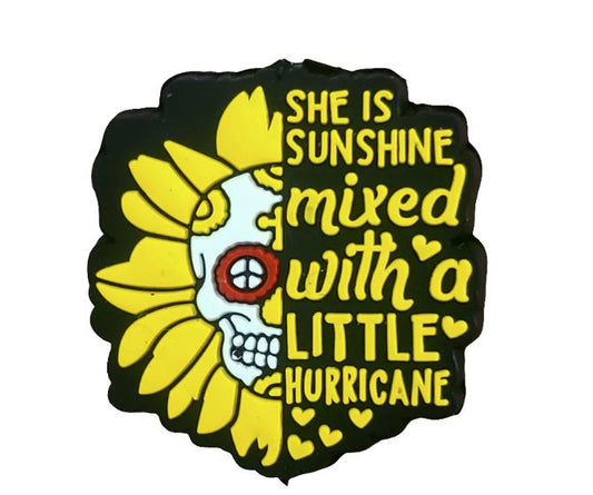 She Is Sunshine Mixed With A Little Hurricane Sunflower Silicone Focal Bead