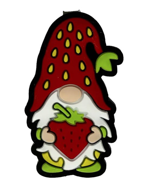 Strawberry Gnome Silicone Focal Bead