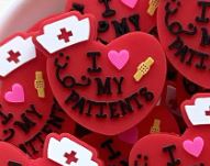 I Love my Patients heart w/nurse hat - Silicone Focal Bead