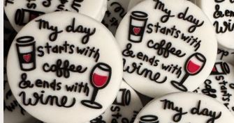 My day starts with Coffee & Ends with wine - Focal Bead