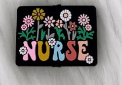 Nurse w/flowers Silicone Focal Bead