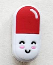 Happy Pill -Silicone Focal Bead