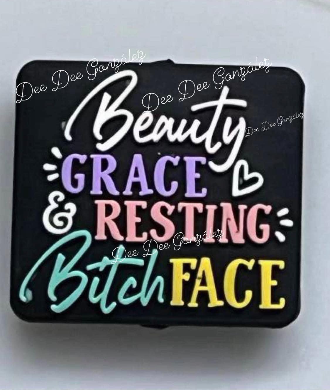 Saying - Resting Bitch Face Silicone Focal - Bead Sister Exclusive