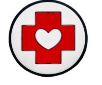 Medical Cross w/heart Silicone Focal Bead