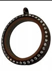Origami Owl Hinged Large Chocolate Locket W/Crystals
